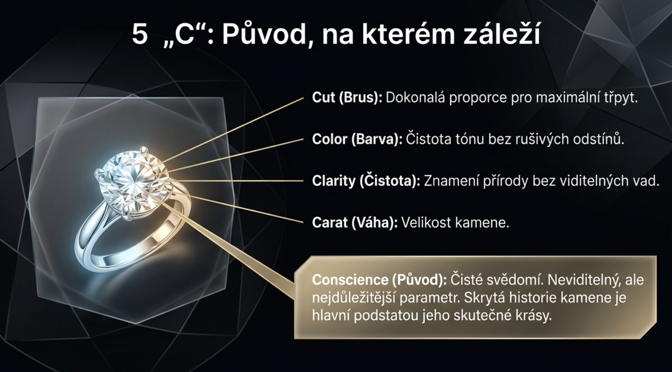 5C na kterých záleží u diamantu